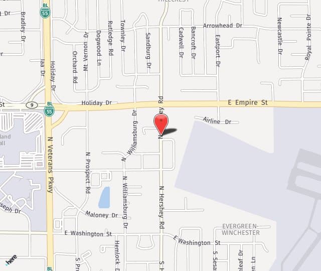 Location Map: 902 N. Hershey Road Bloomington, IL 61704